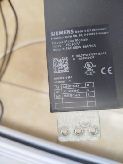 6SL3120-2TE21-8AA3 SIEMENS DC600V 3AC 400V 18A/18A 2.EL