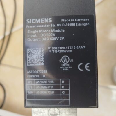 6SL3120-1TE13-0AA3 SIEMENS DC600V 3AC 400V 3A 2.EL