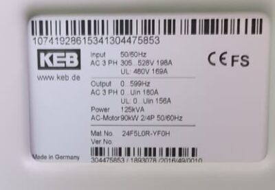 KEB 24F5L0R-YF0H 125kVA 90KW İNVERTÖR